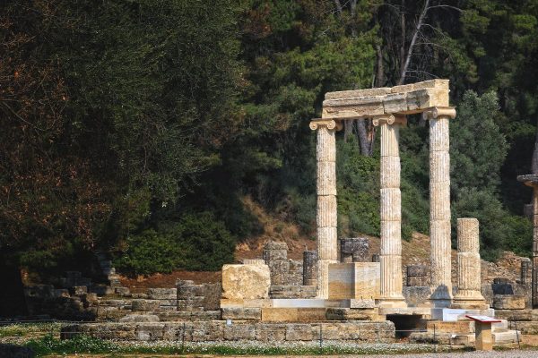 old ruins in ancient olympia of peloponnese e1521205307715